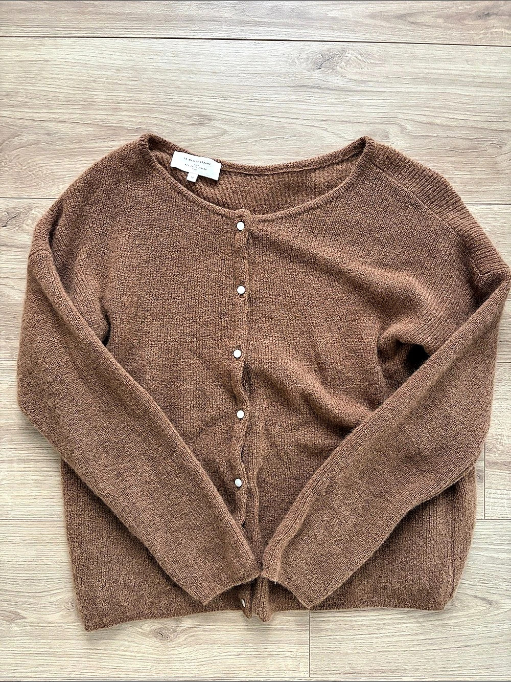 Sézane Gaspard Cardigan Brown Button-Front - Size Medium